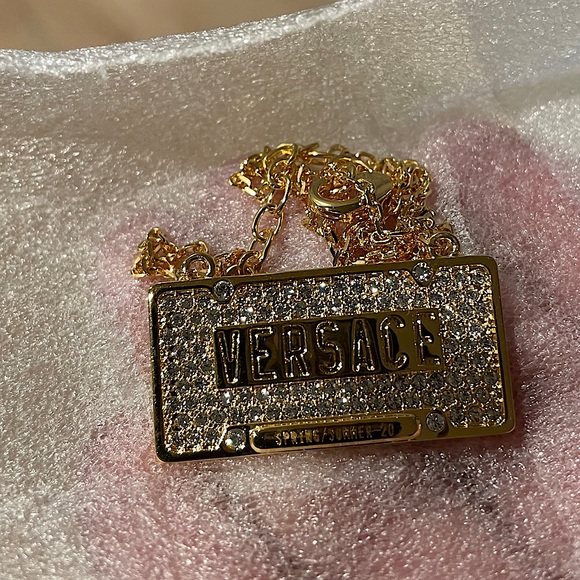 Versace License Plate Necklace 